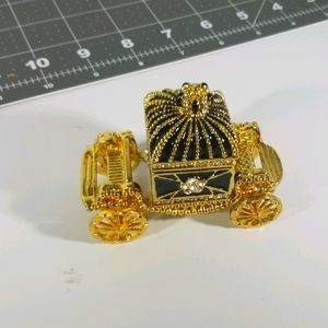 Carriage Black  and Gold Trinket Box